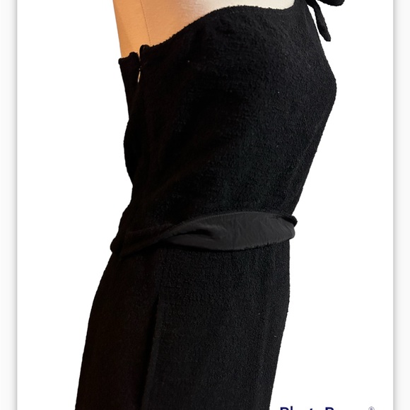 Oscar de la Renta One Shoulder Black dress with Bow and Pockets Size 6 - Picture 4 of 7